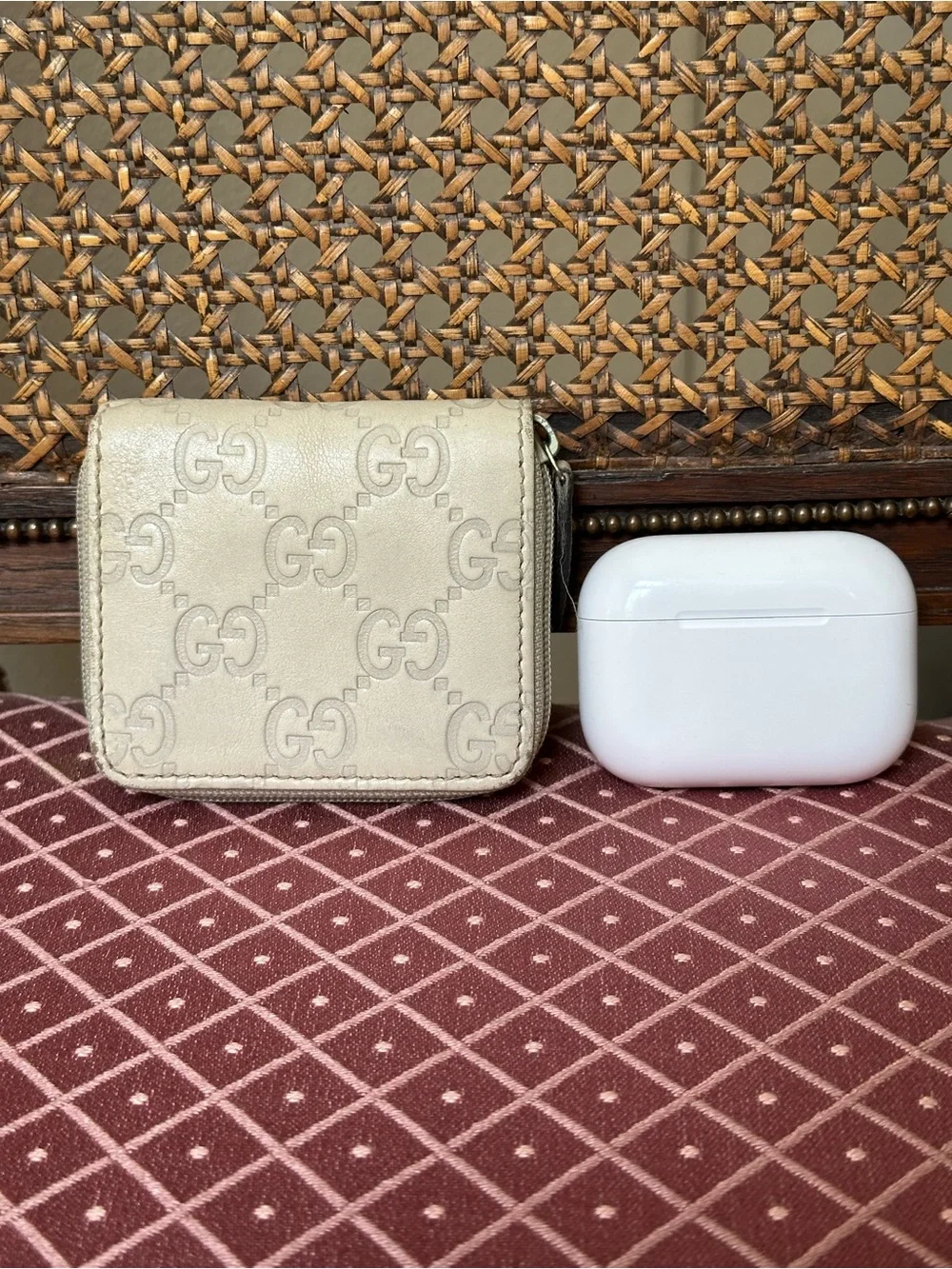 Gucci Guccissima Leather Zip Coin Wallet Ivory GG Compact Mini Wallet Italy - Picture 11 of 13